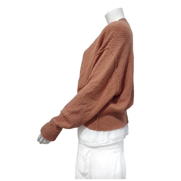 FREE PEOPLE Slouchy Oversized Button-Down Cardigan Sweater Grandpacore Cozy Sz S - Picture 5 of 12